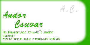 andor csuvar business card